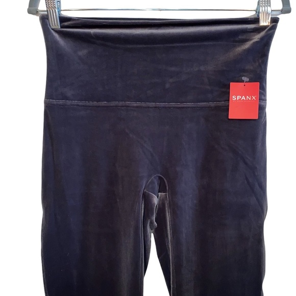 NEW Spanx Silver Chrome Velvet Leggings NWT - Picture 7 of 12